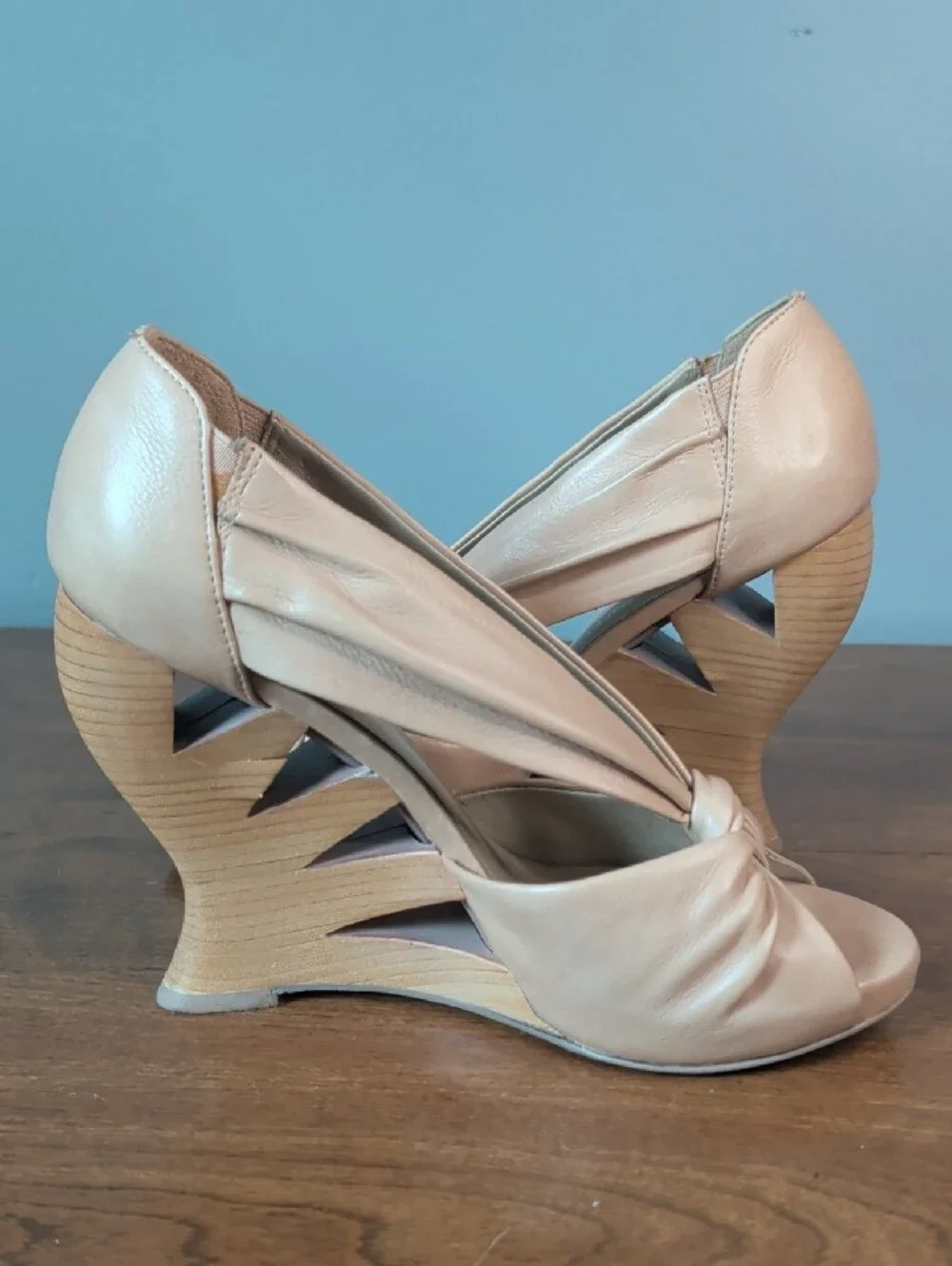 Donald J Pliner Blush Knot Peep-Toe Wedge Heels